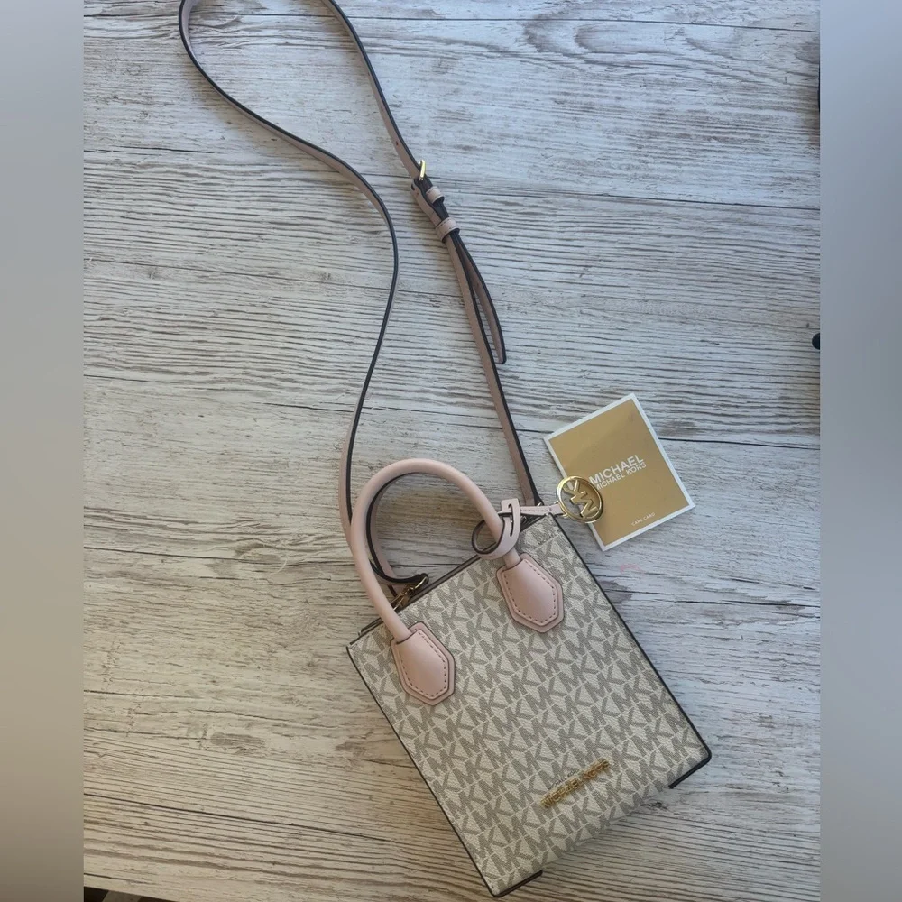 Michael Kors Mercer Extra Small Leather Convertible Versatile Crossbody Bag